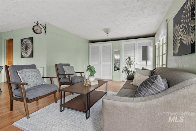 6426 W Fairfield Ave, Boise, ID 83709 - living room featuring wood finished floors and a textured ceiling