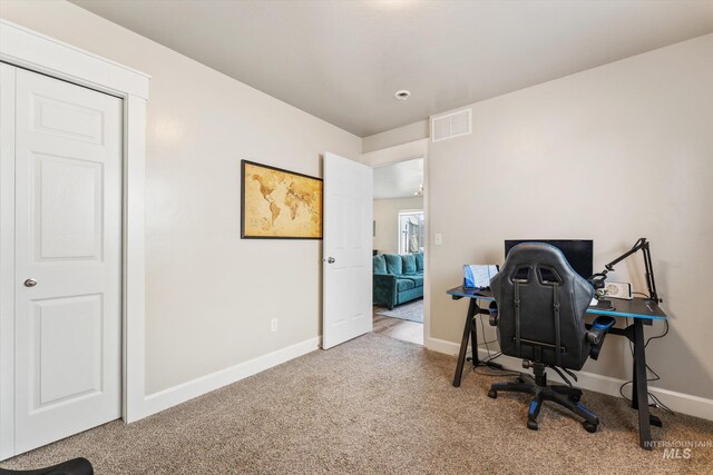 12817 Ironstone Dr, Nampa, ID 83651 - home office featuring carpet floors and baseboards