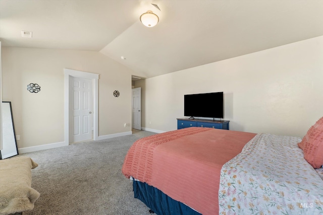 12817 Ironstone Dr, Nampa, ID 83651 - bedroom with lofted ceiling, carpet flooring, and baseboards