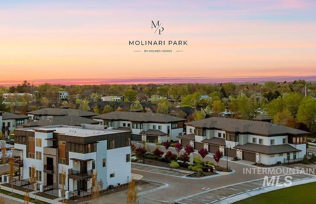 aerial perspective of suburban area