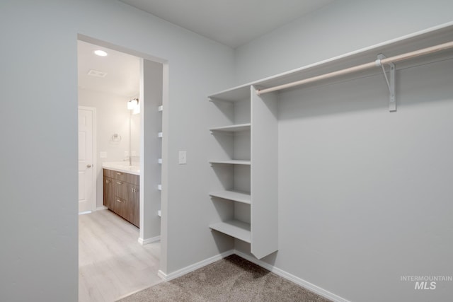 view of walk in closet