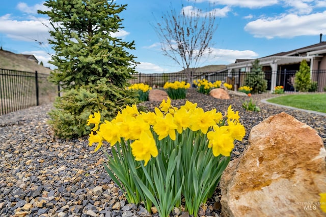 view of yard with fence