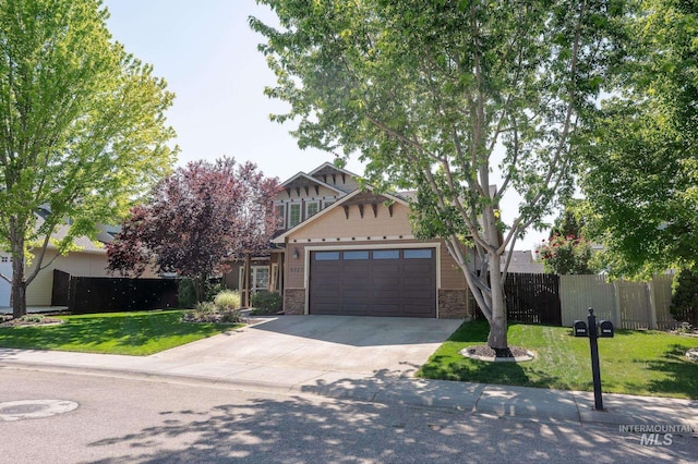 6023 S Augustine Ave, Boise, ID 83709 - craftsman inspired home with stone siding, driveway, and a garage