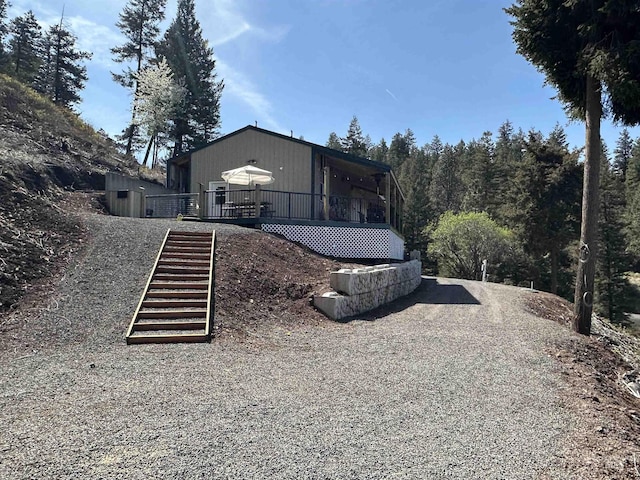 exterior space with stairs