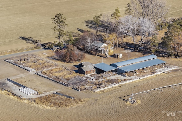 aerial view with a rural view