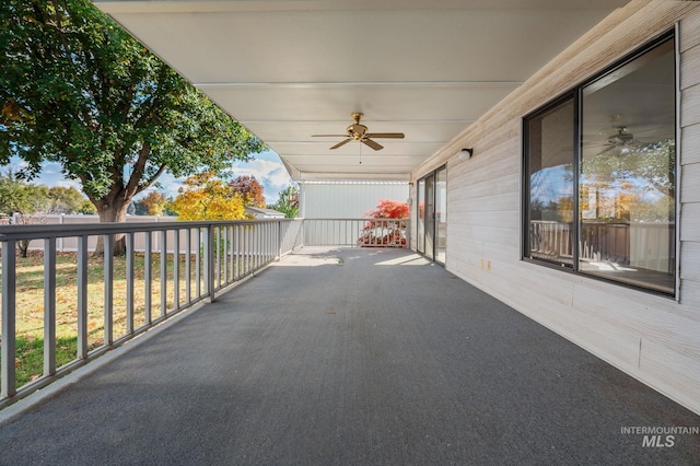 view of patio / terrace with ceiling fan