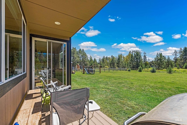 view of yard with fence
