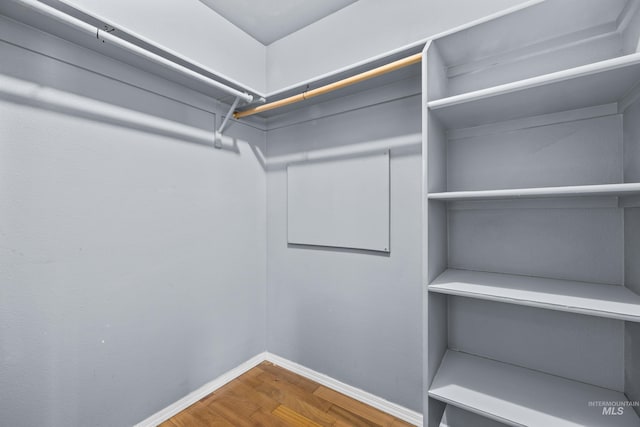 spacious closet with wood finished floors