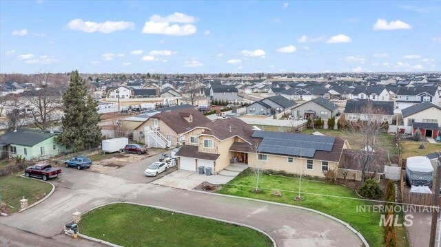 aerial view featuring a residential view