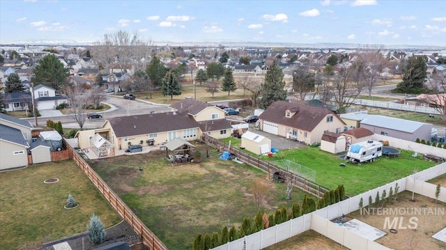 aerial view with a residential view