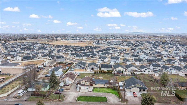 drone / aerial view with a residential view