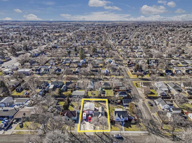 drone / aerial view with a residential view