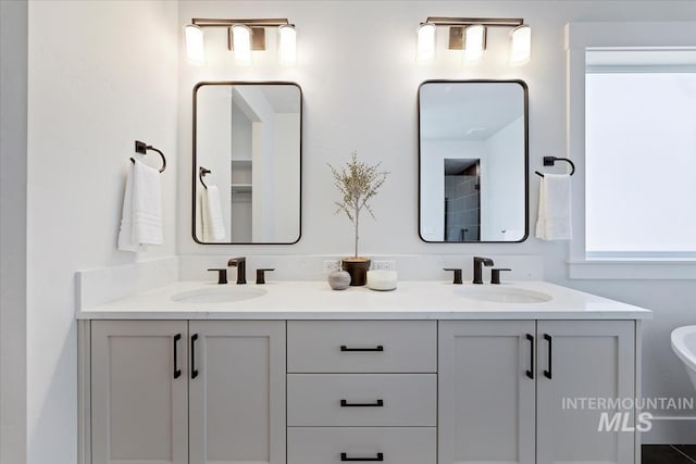 8447 W Happy Day Dr, Meridian, ID 83646 - bathroom with double vanity