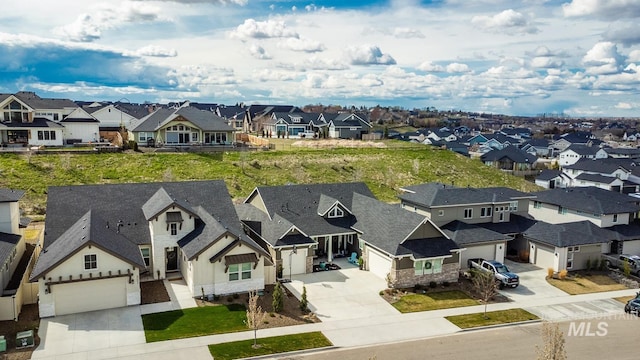 aerial view featuring a residential view