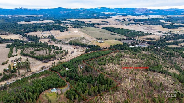 bird's eye view featuring a mountain view