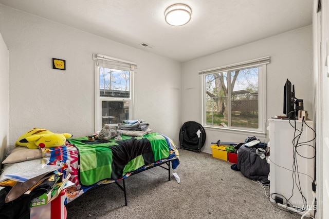 view of carpeted bedroom