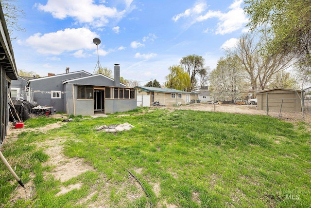 view of yard with fence