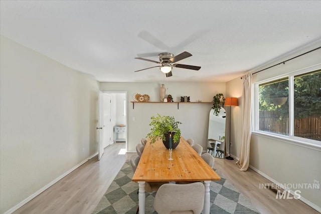 1722 W Mcglinchey St, Meridian, ID 83646 - dining room featuring light wood-style flooring and a ceiling fan