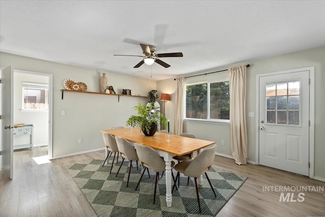 1722 W Mcglinchey St, Meridian, ID 83646 - dining room with light wood-style flooring and ceiling fan