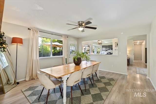 1722 W Mcglinchey St, Meridian, ID 83646 - dining space featuring light wood-style flooring and a ceiling fan