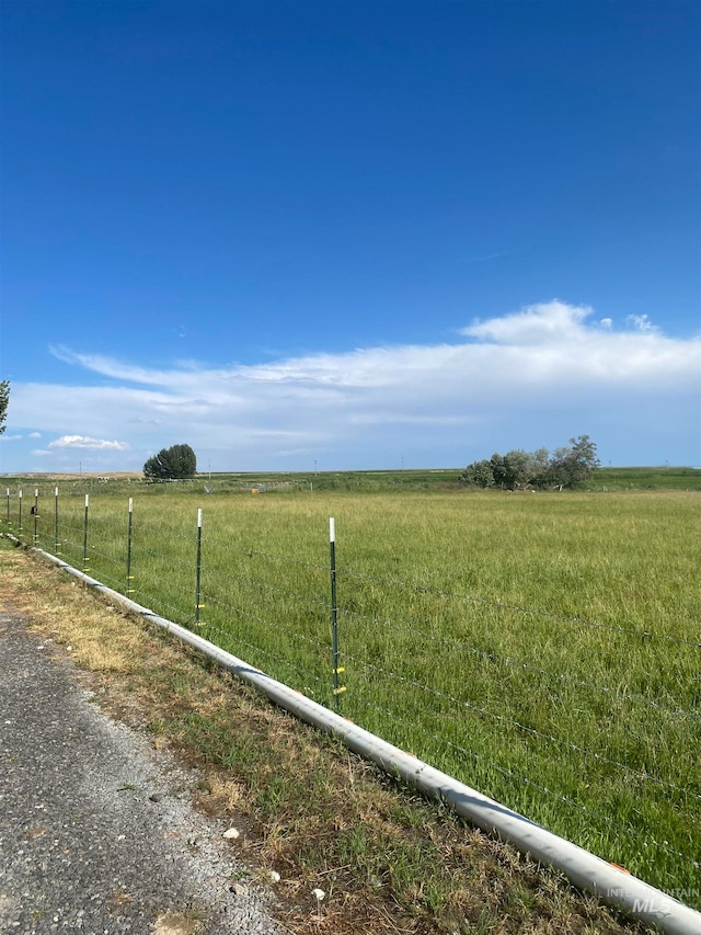 view of yard with a rural view