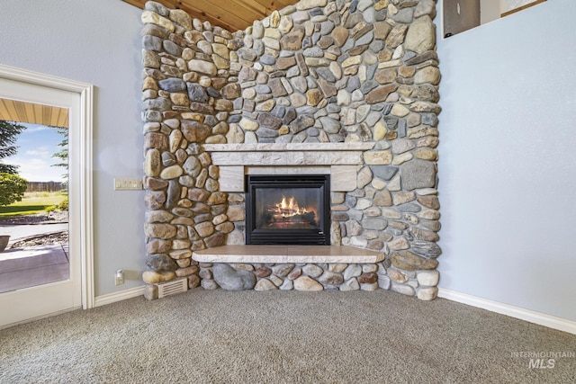 70 Pelican Dr, Rupert, ID 83350 - detailed view of carpet flooring, a fireplace, and baseboards