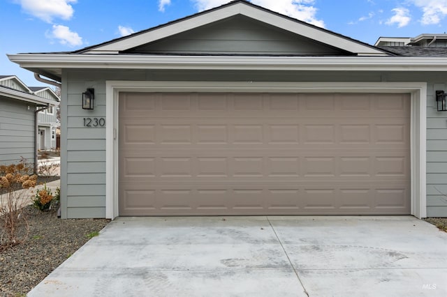 view of garage