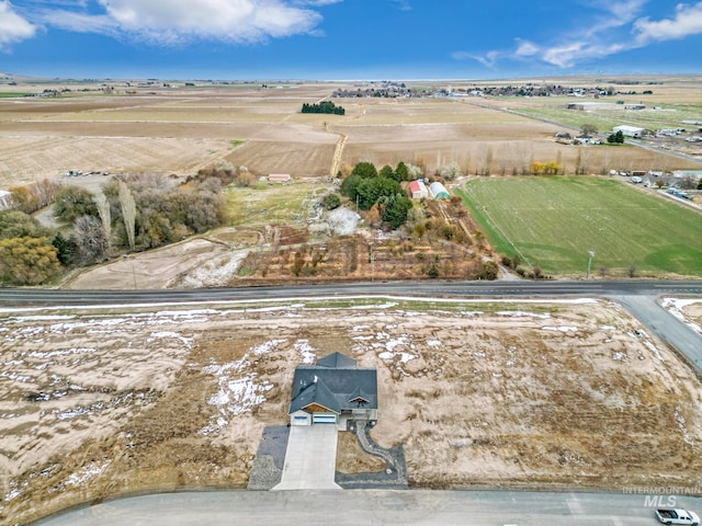 bird's eye view with a rural view