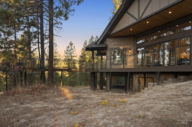 exterior space featuring a deck
