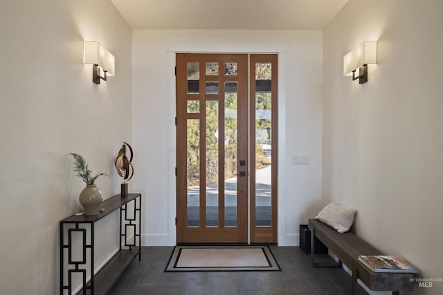 foyer with baseboards