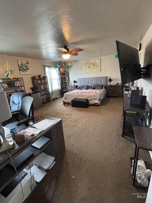 4618 Braeburn, Caldwell, ID 83607 - carpeted bedroom featuring a textured ceiling and a ceiling fan