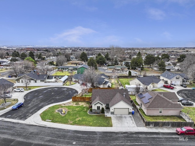 aerial view featuring a residential view