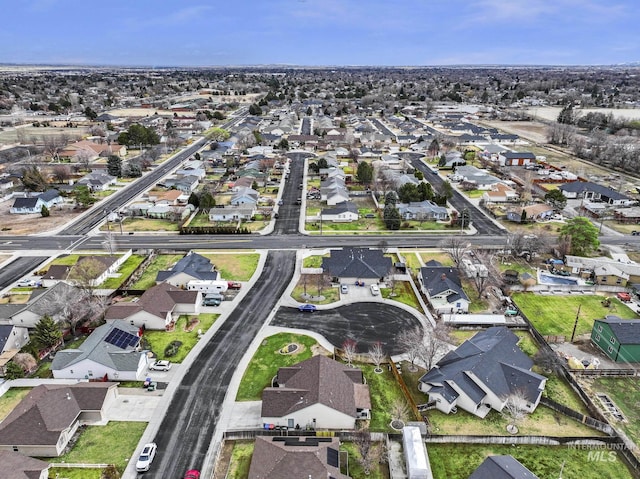 drone / aerial view with a residential view