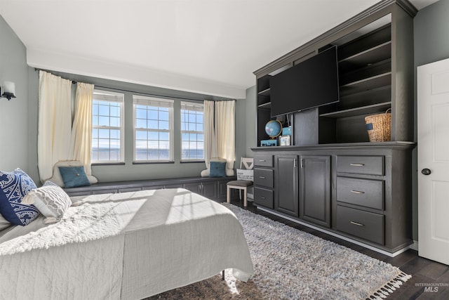 bedroom featuring dark hardwood / wood-style flooring