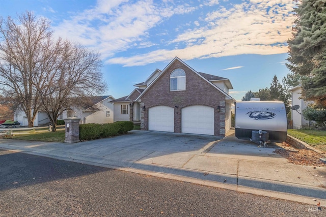 front of property with a garage