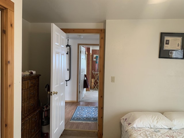 hall featuring wood-type flooring