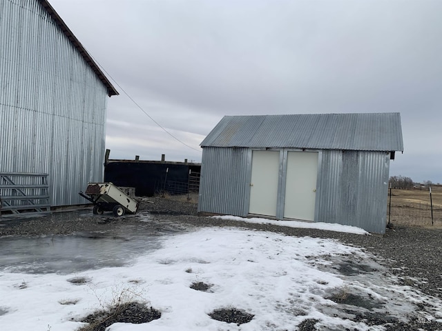 view of snow covered structure