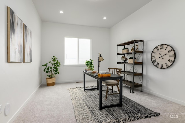 2005 N Spring Creek Ave, Middleton, ID 83644 - home office featuring carpet flooring, baseboards, and recessed lighting