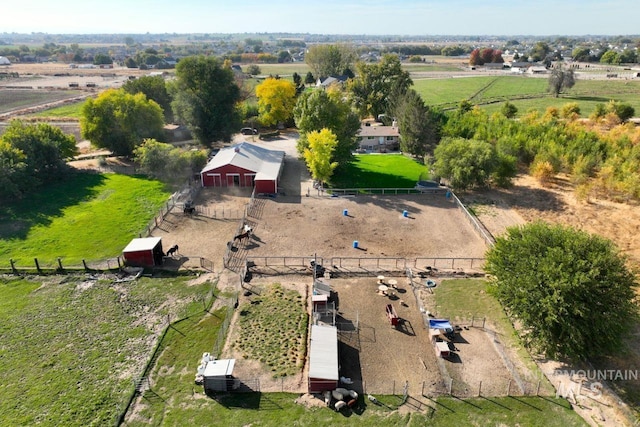 bird's eye view with a rural view