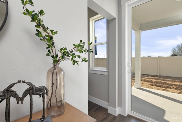 1694 N Solterra Ln, Meridian, ID 83646 - interior space with dark wood-type flooring and baseboards