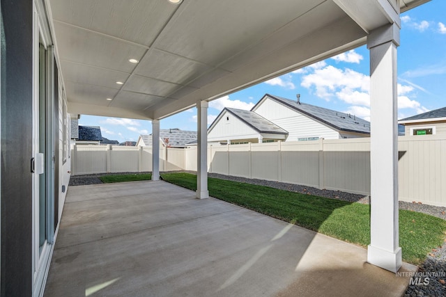 view of patio with a fenced backyard