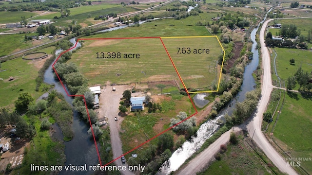 1334 Morehouse Rd, Emmett, ID 83617 - overview of rural landscape featuring a pastoral area and property parcel outlined