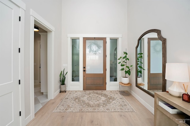 foyer featuring light hardwood / wood-style floors