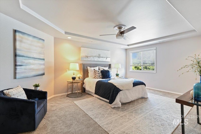 11298 W Charitan St, Boise, ID 83713 - carpeted bedroom with a raised ceiling, baseboards, and ceiling fan