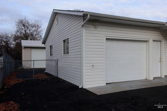 view of garage