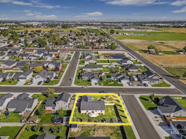 aerial view with a residential view