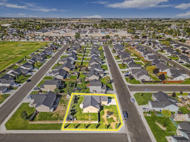 aerial view featuring a residential view