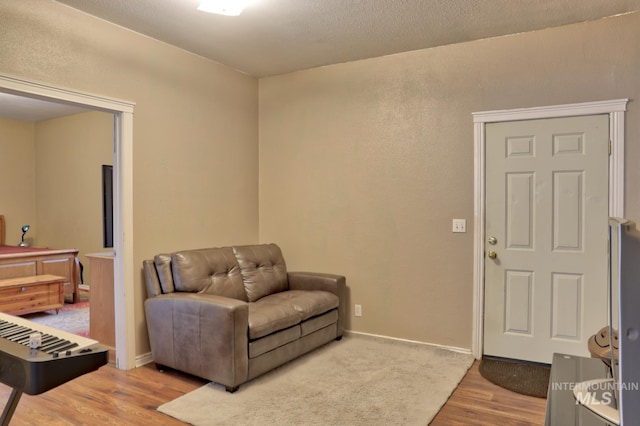 living room with hardwood / wood-style flooring