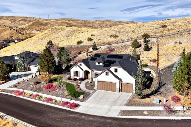 aerial view with a mountain view