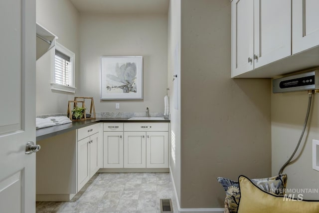 laundry room with sink and cabinets